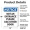 Signmission Not An Entrance Please Use Other Door OSHA Notice Sign, Aluminum, 12in W x 18in L, 2PK OS-2PACK-NS-A-1218-V-15149 - alternate 2